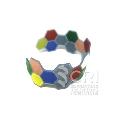Bracciale Rainbow Hexagons in stampa 3d